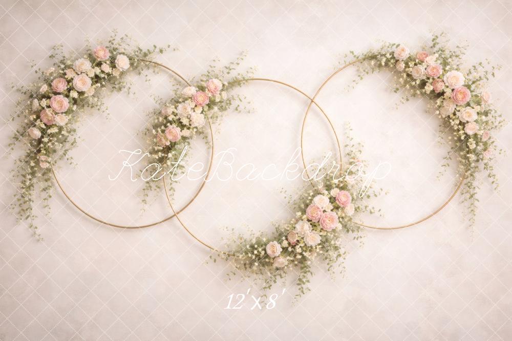 Kate Floral Gold Hoops Neutral Backdrop Designed by Vertigo Productions - Image 8