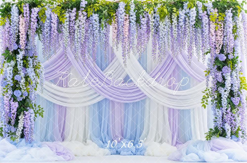 Kate Floral Pastel Drapes Greenery Backdrop Designed by Patty Robert - Image 4