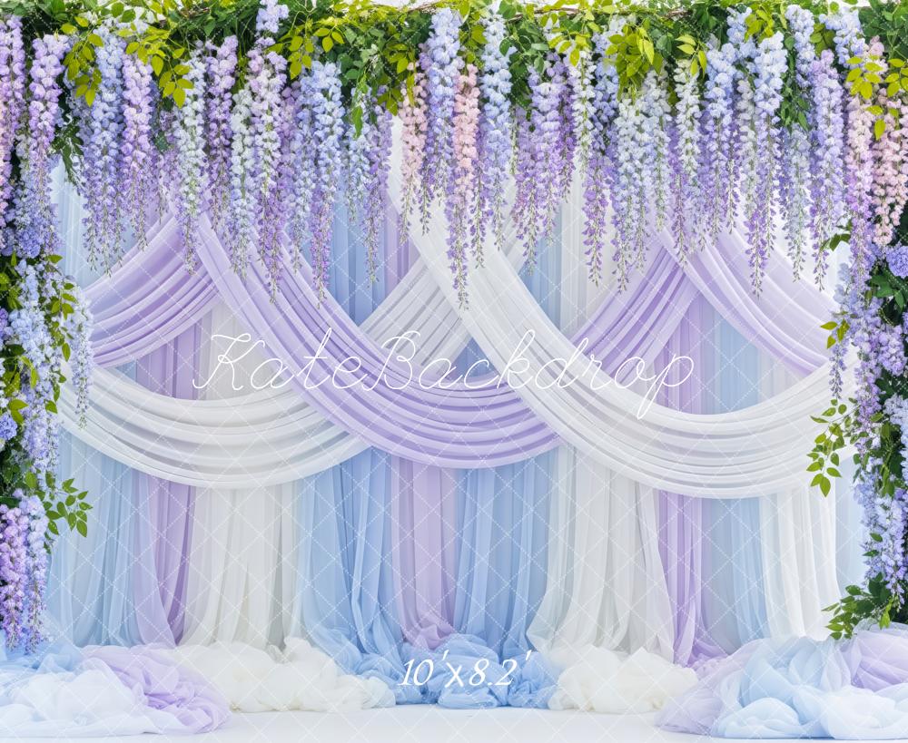 Kate Floral Pastel Drapes Greenery Backdrop Designed by Patty Robert - Image 6
