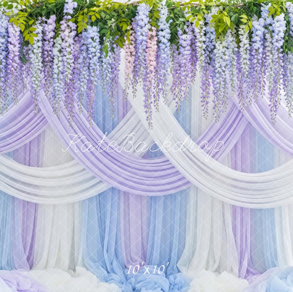 Kate Floral Pastel Drapes Greenery Backdrop Designed by Patty Robert - Image 7