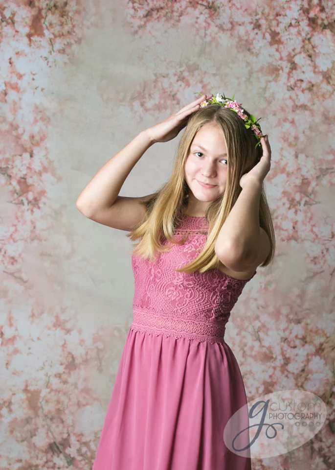 Kate Pink Flower Pattern Spring Backdrop Designed by Jerry_sina - Image 3