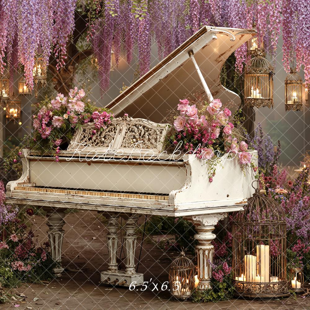 Kate Floral Piano Lanterns Wisteria Backdrop Designed by Emetselch - Image 2