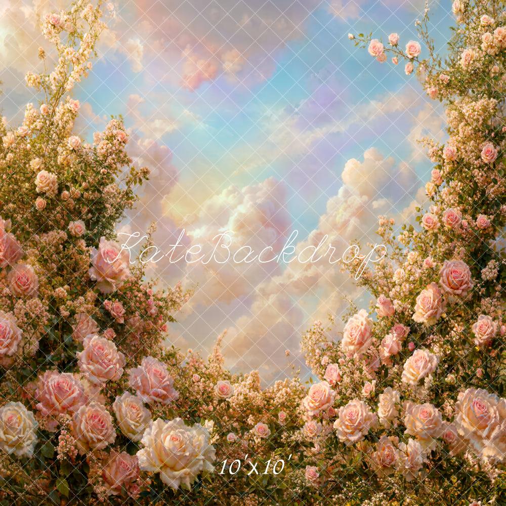 Kate Spring Floral Roses Clouds Backdrop Designed by Chain Photography - Image 7