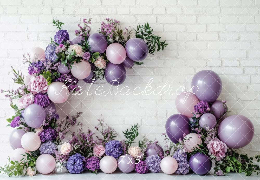 Kate Floral Purple Balloon Backdrop Designed by Patty Robert - Image 4