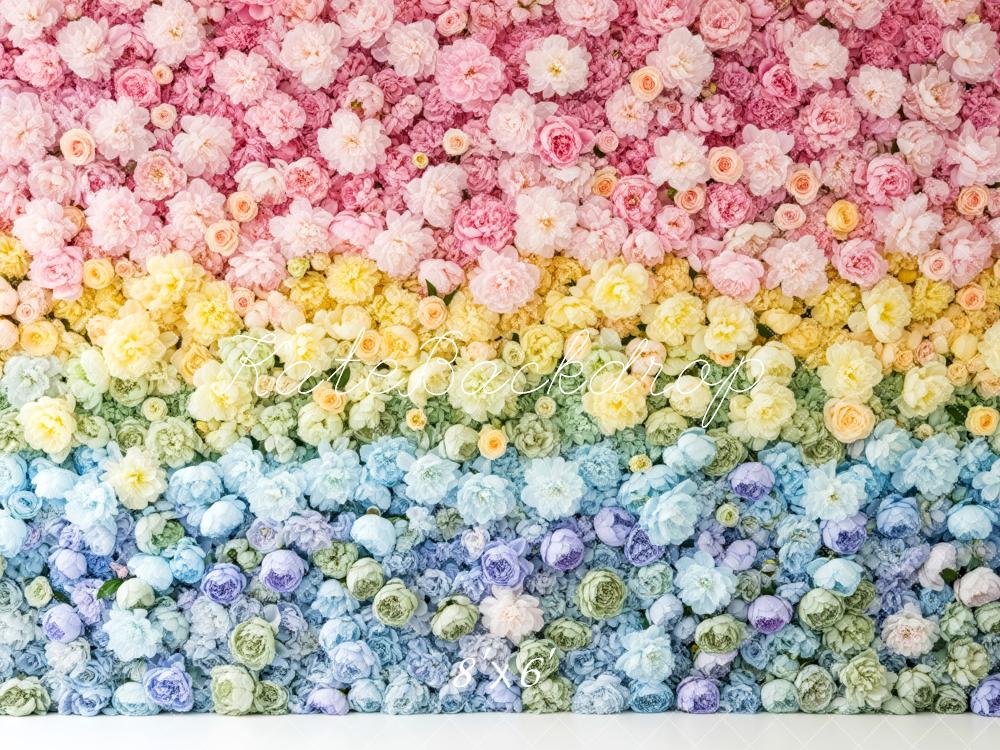 Kate Floral Wall Gradient Pastel Colours Backdrop Designed by Patty Robert - Image 3