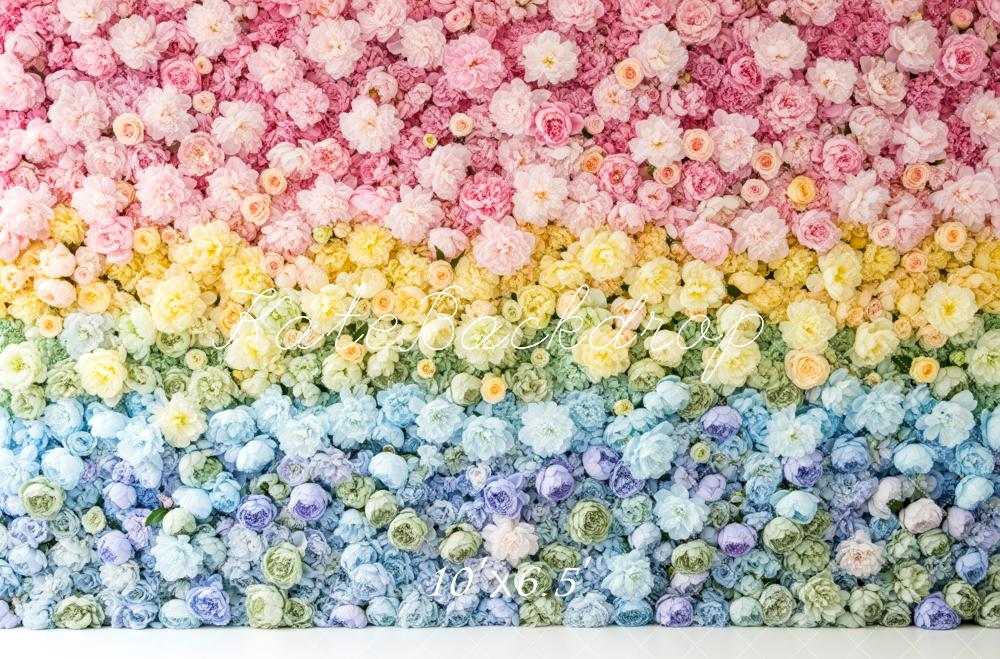 Kate Floral Wall Gradient Pastel Colours Backdrop Designed by Patty Robert - Image 4