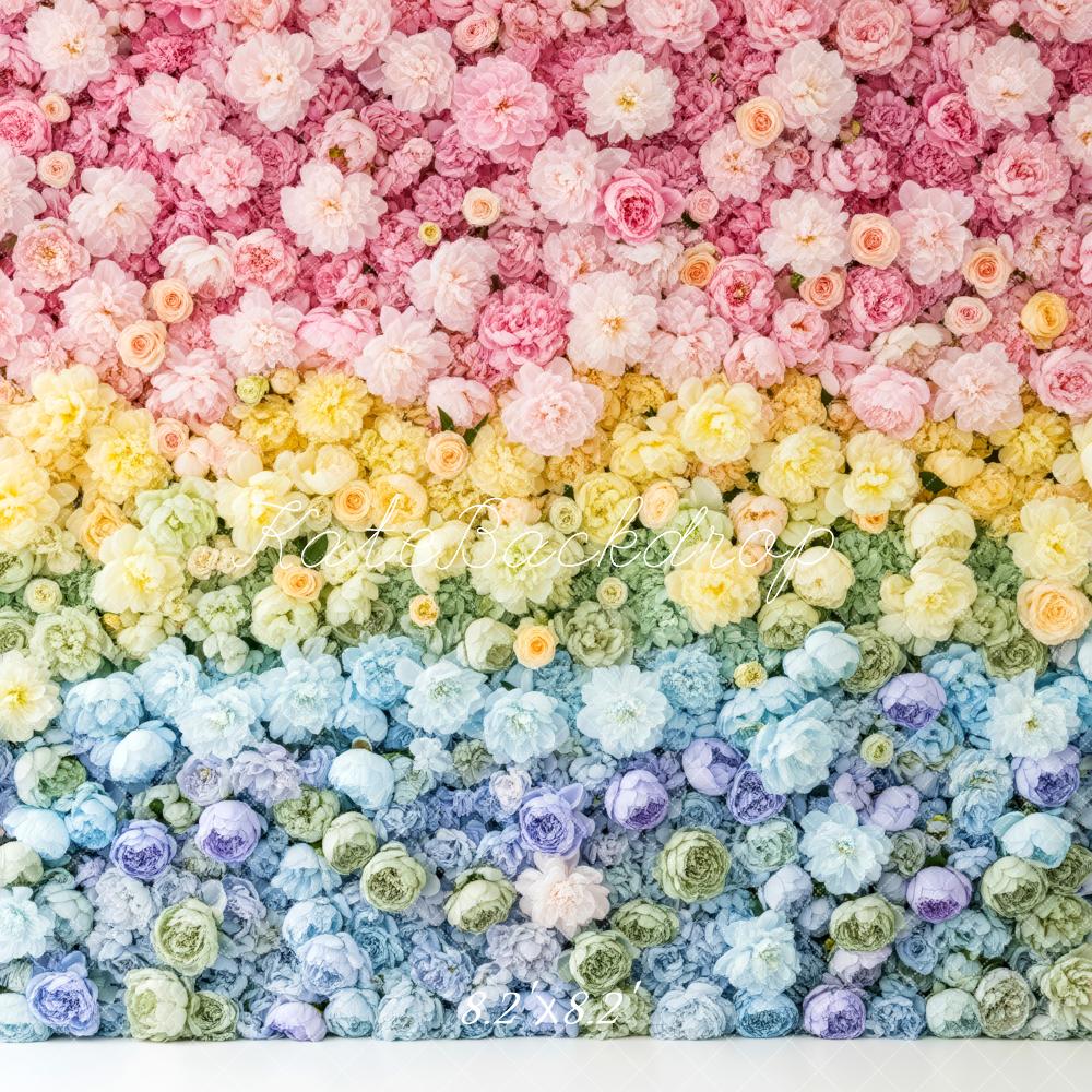 Kate Floral Wall Gradient Pastel Colours Backdrop Designed by Patty Robert - Image 5