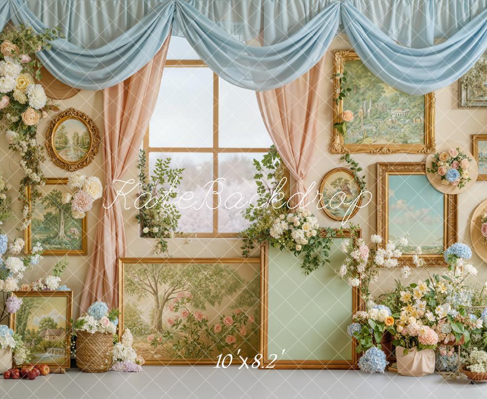 Kate Floral Window Frames Pastel Fleece Backdrop Designed by Emstselch - Image 3