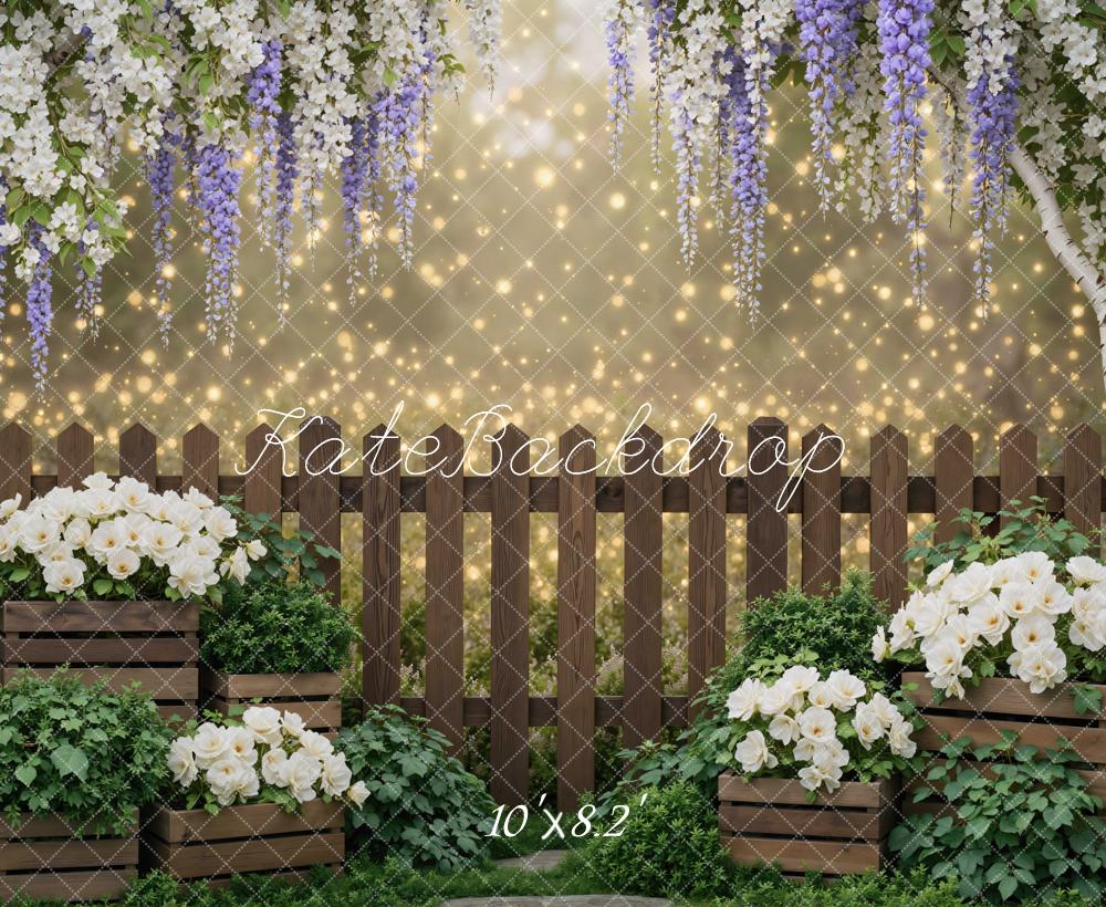 Kate Floral Wooden Fence Garden Backdrop Designed by Mini MakeBelieve - Image 6