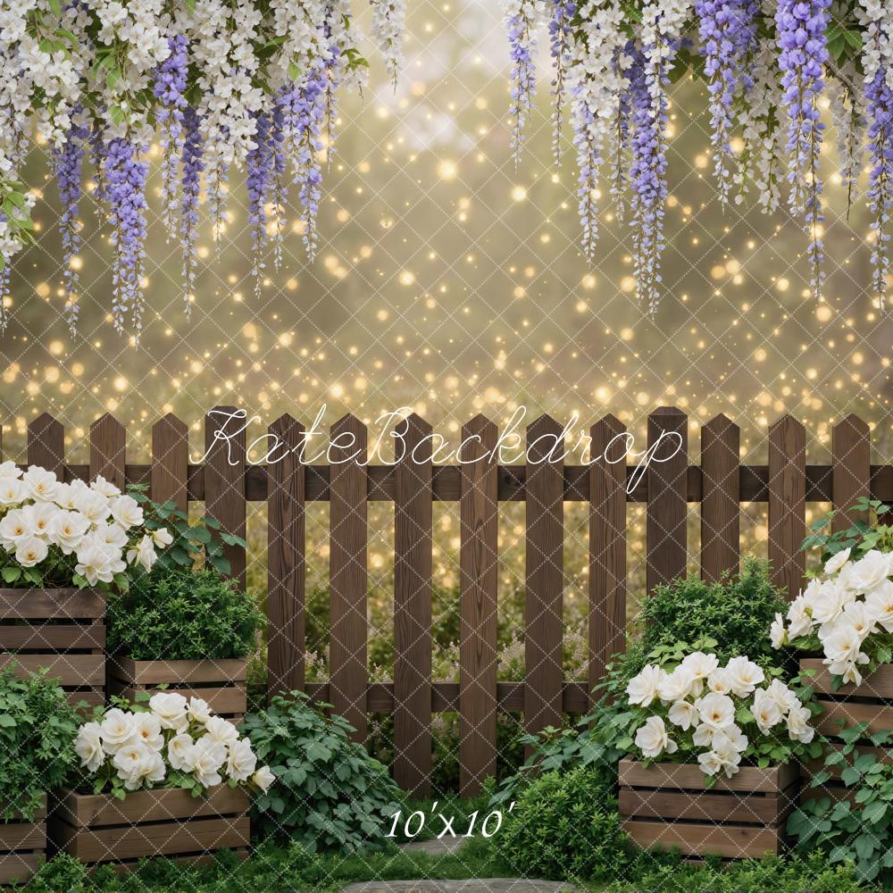 Kate Floral Wooden Fence Garden Backdrop Designed by Mini MakeBelieve - Image 7