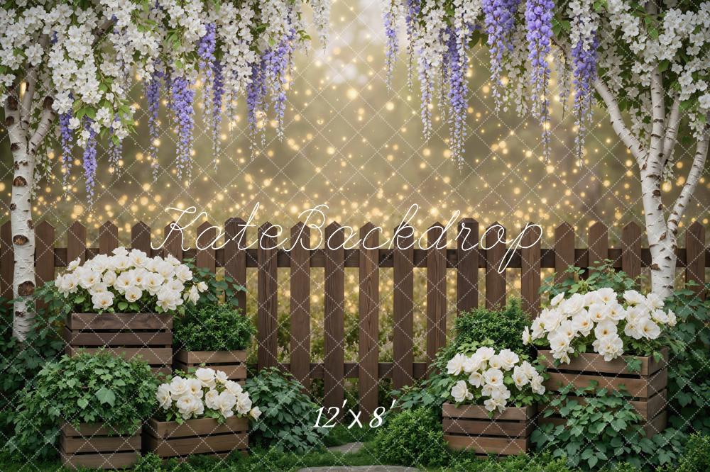 Kate Floral Wooden Fence Garden Backdrop Designed by Mini MakeBelieve - Image 8