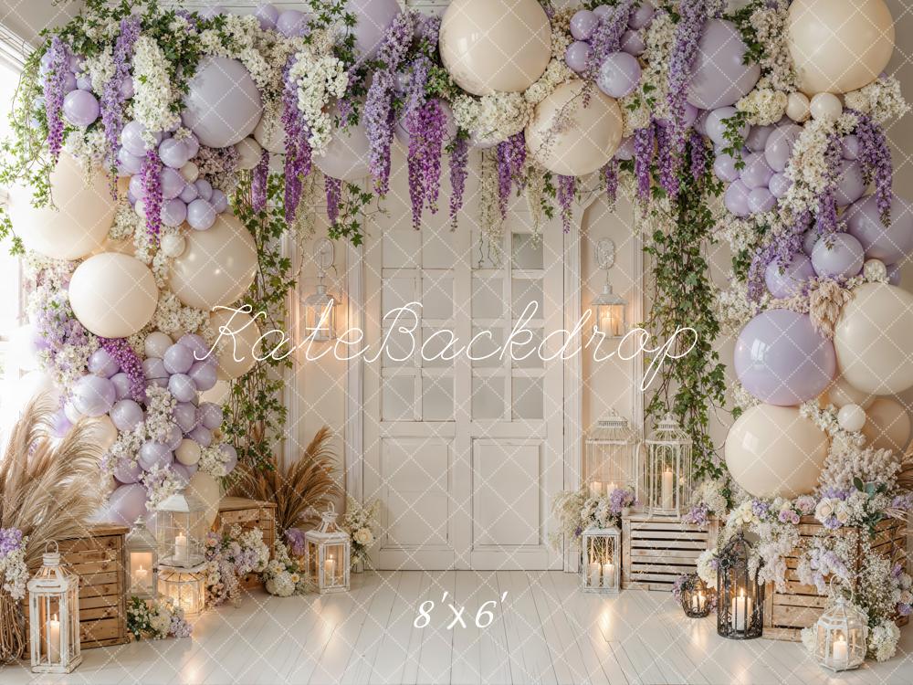 Kate Flower Arch Balloons Crates Lanterns Backdrop Designed by Emetselch - Image 3