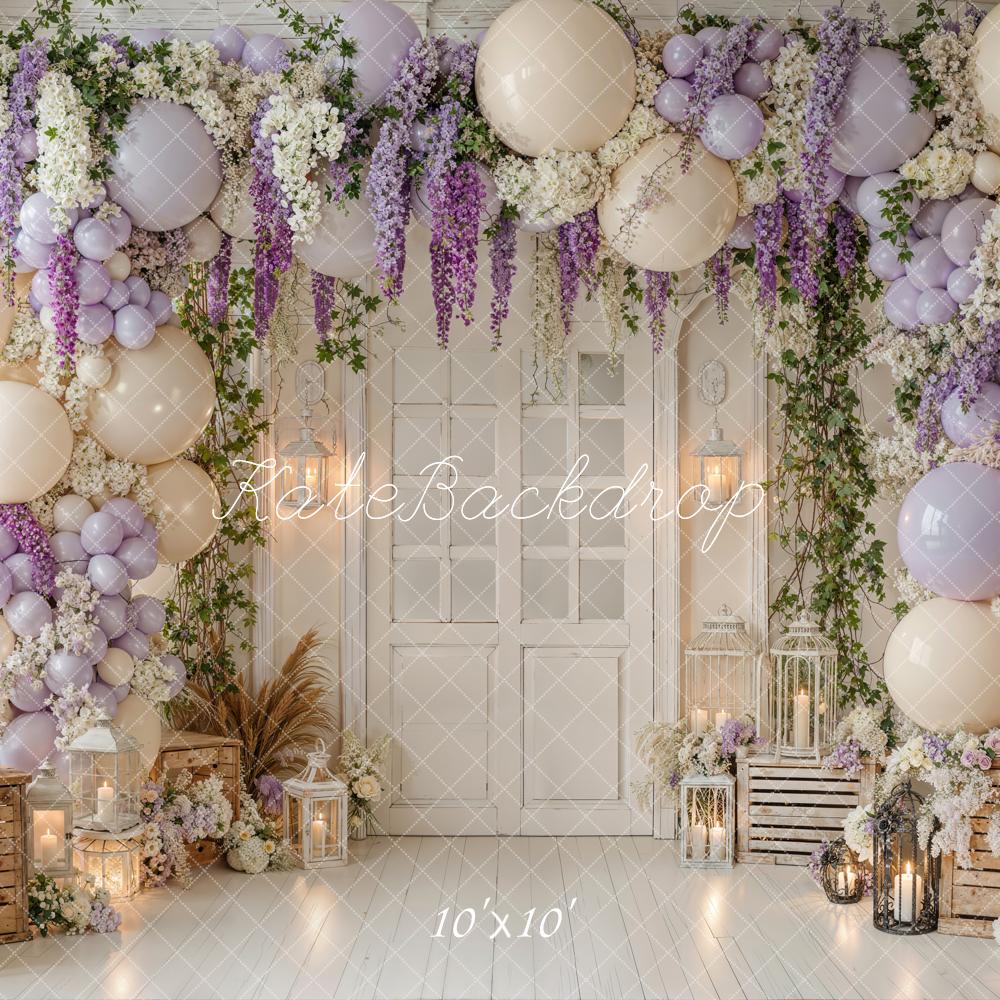 Kate Flower Arch Balloons Crates Lanterns Backdrop Designed by Emetselch - Image 7