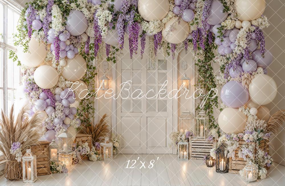 Kate Flower Arch Balloons Crates Lanterns Backdrop Designed by Emetselch - Image 8