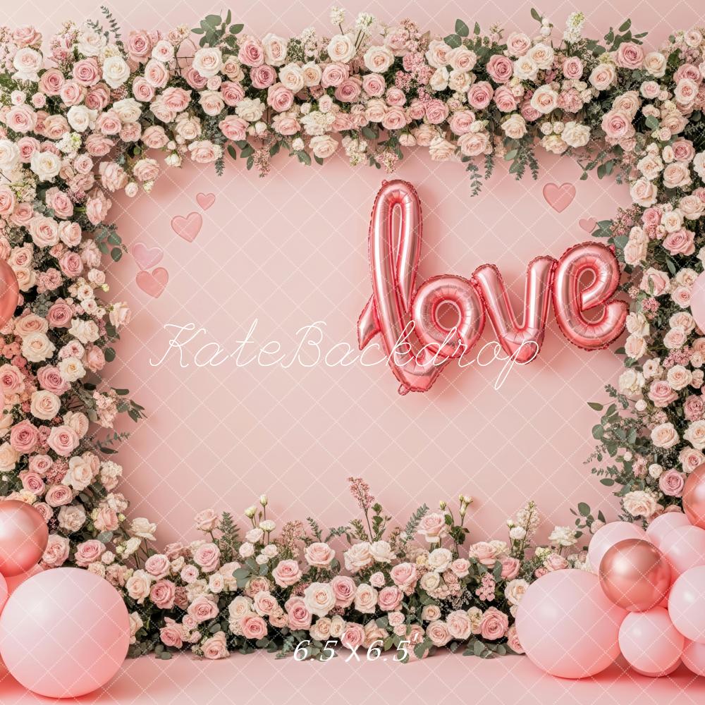 Kate Floral Arch Balloons Pink Backdrop Designed by Patty Robert - Image 2