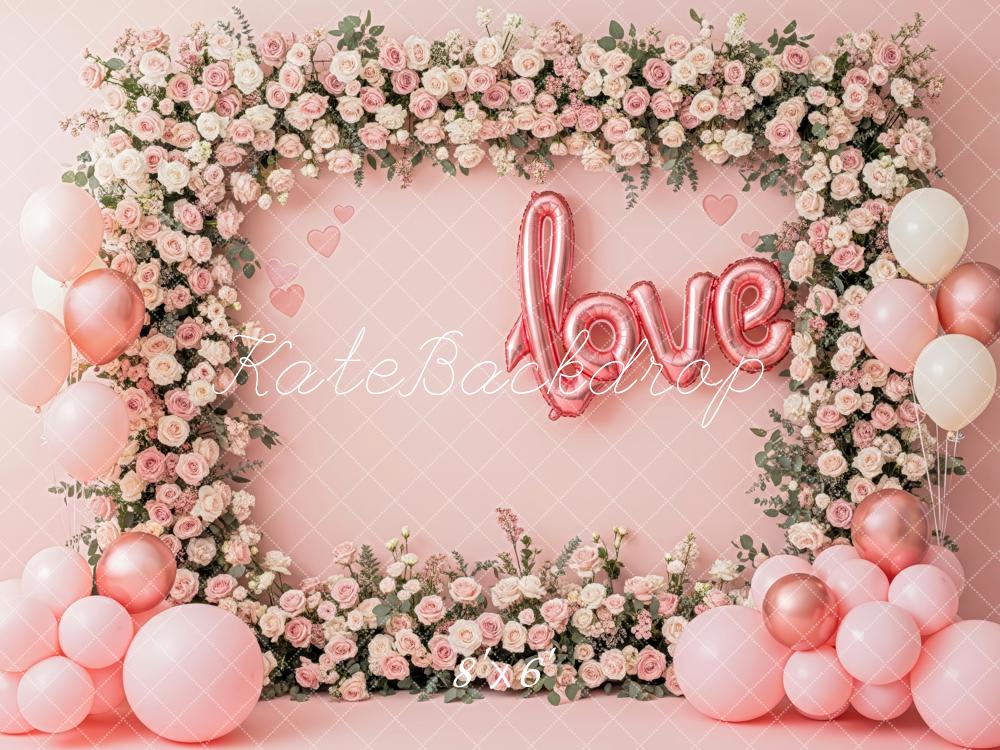 Kate Floral Arch Balloons Pink Backdrop Designed by Patty Robert - Image 3