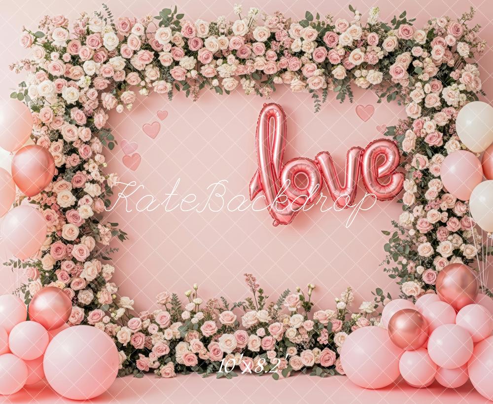 Kate Floral Arch Balloons Pink Backdrop Designed by Patty Robert - Image 6
