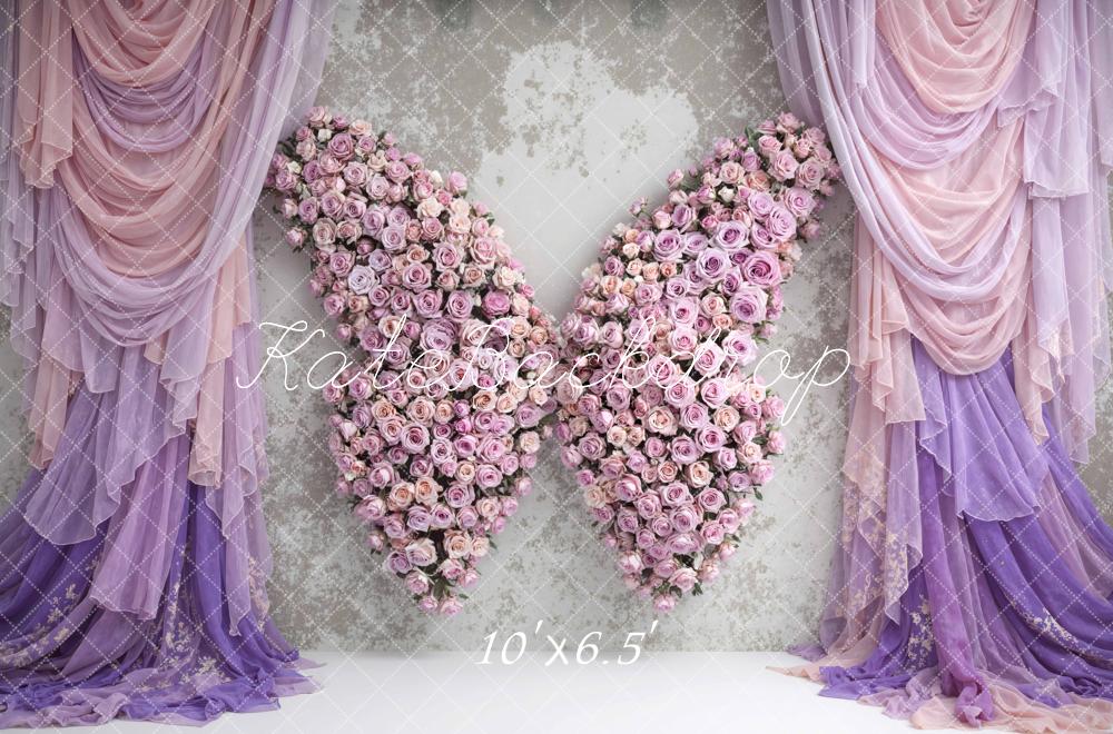 Kate Flower Butterfly Wings Lavender Curtains Backdrop Designed by Mini MakeBelieve - Image 4
