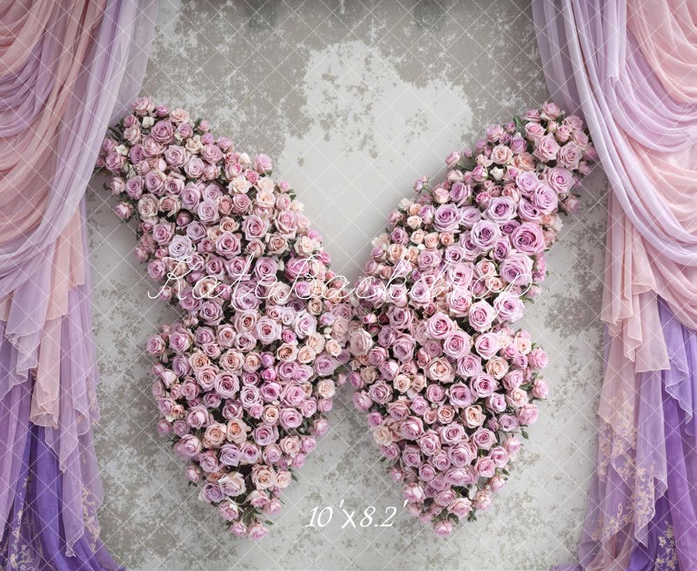 Kate Flower Butterfly Wings Lavender Curtains Backdrop Designed by Mini MakeBelieve - Image 6