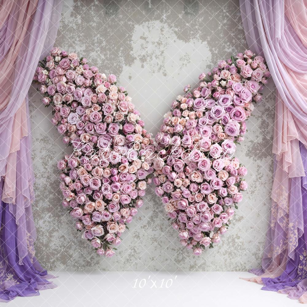 Kate Flower Butterfly Wings Lavender Curtains Backdrop Designed by Mini MakeBelieve - Image 7