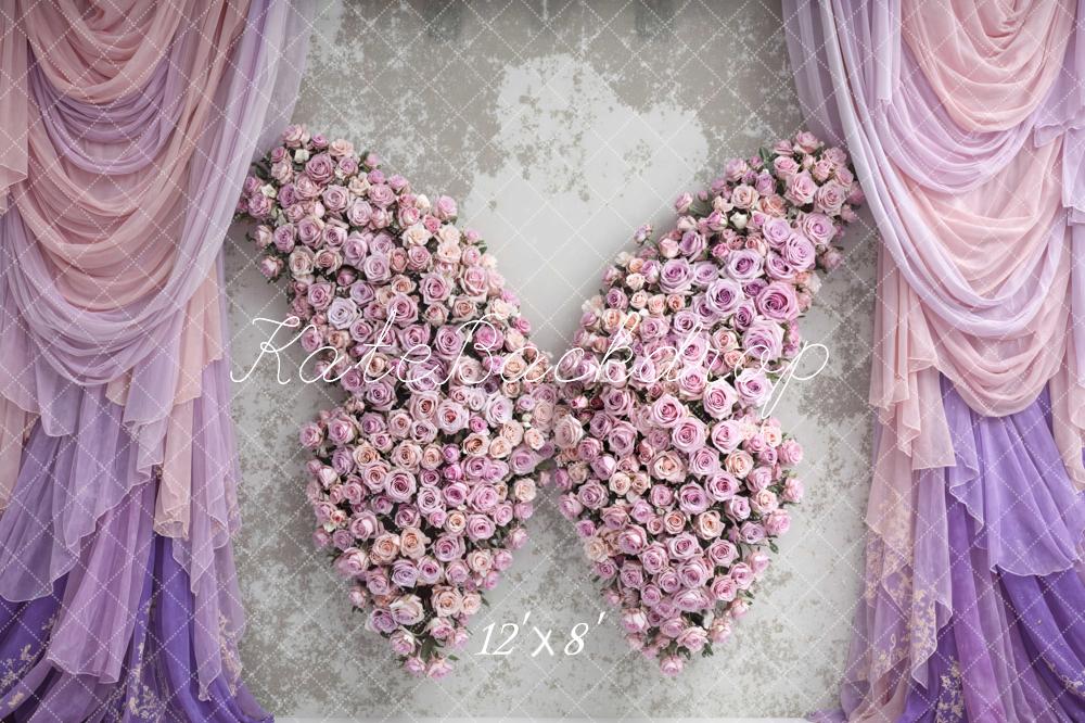 Kate Flower Butterfly Wings Lavender Curtains Backdrop Designed by Mini MakeBelieve - Image 8