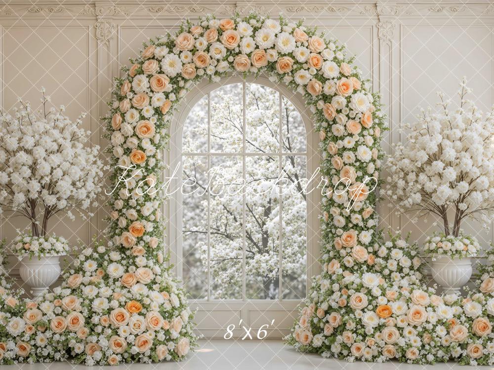 Kate Flower Arch Cream Blossom Window Backdrop Designed by Mini MakeBelieve - Image 3