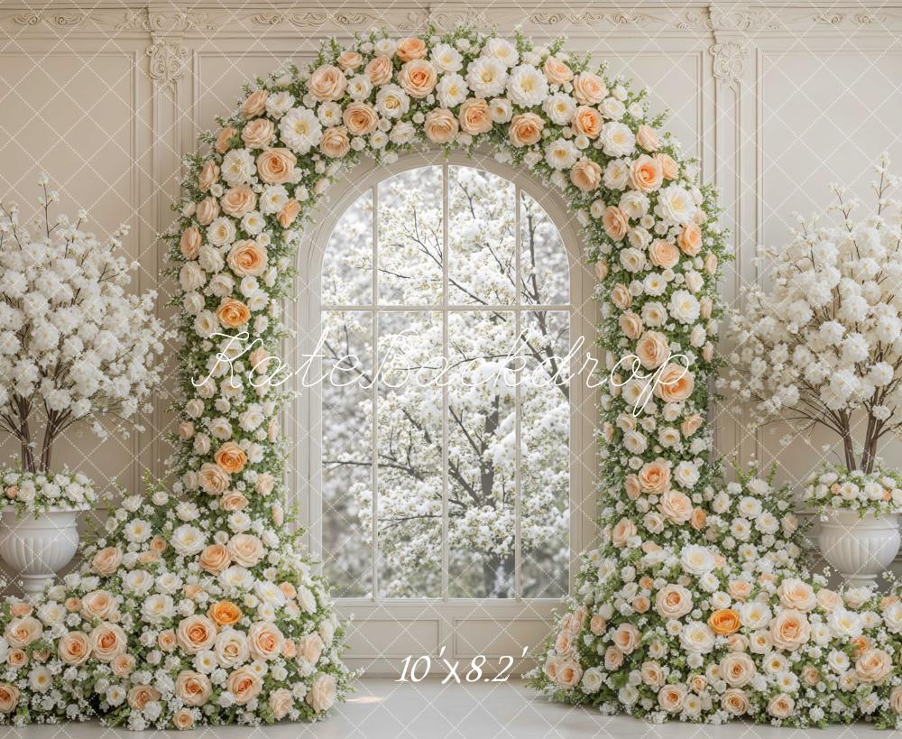 Kate Flower Arch Cream Blossom Window Backdrop Designed by Mini MakeBelieve - Image 6
