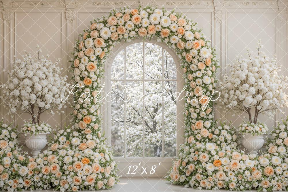 Kate Flower Arch Cream Blossom Window Backdrop Designed by Mini MakeBelieve - Image 8