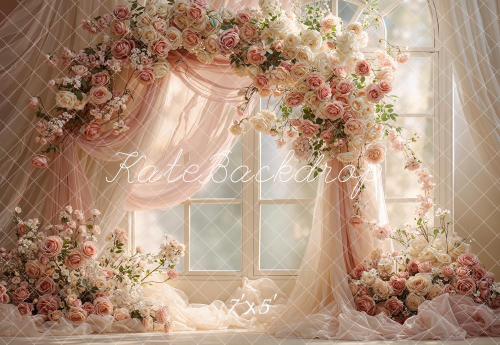 Kate Flower Arch Drapes Window Roses Backdrop Designed by Emetselch