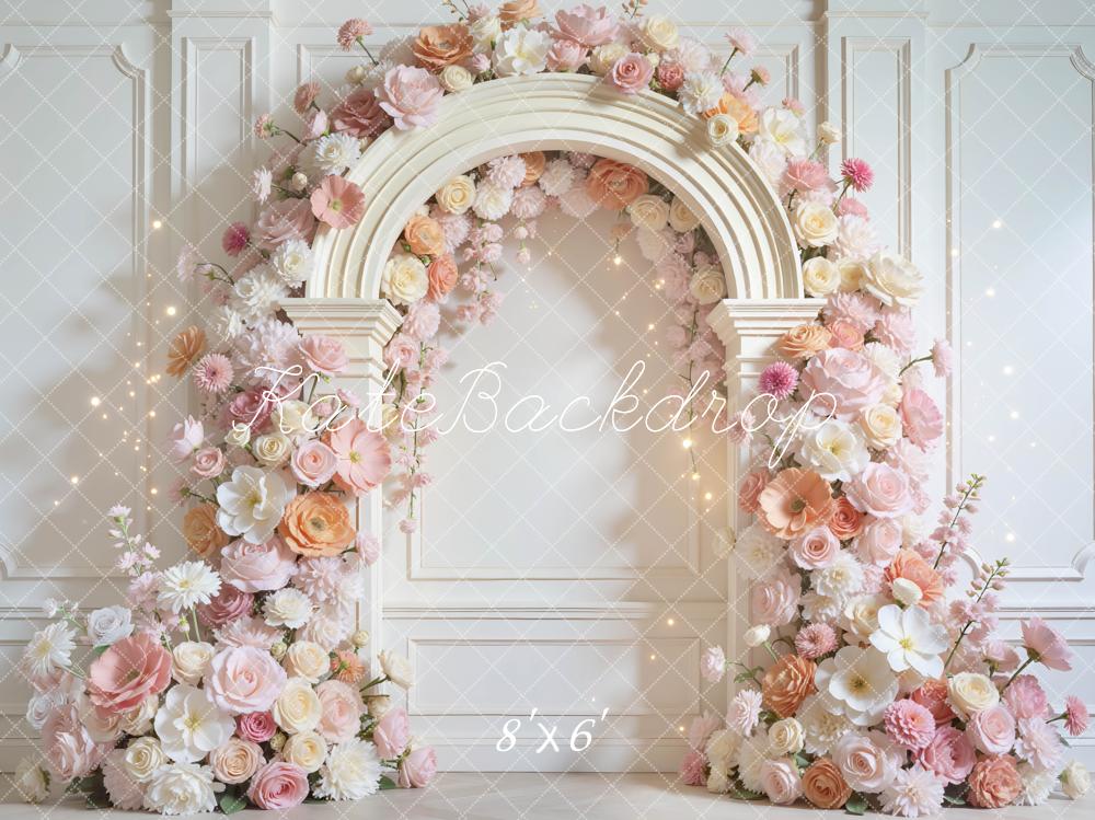 Kate Flower Arch Elegant White Wall Backdrop Designed by Mini MakeBelieve - Image 3