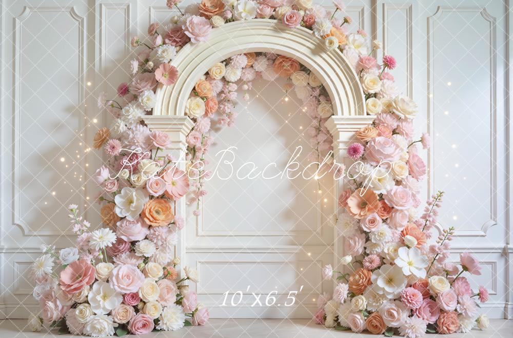 Kate Flower Arch Elegant White Wall Backdrop Designed by Mini MakeBelieve - Image 4