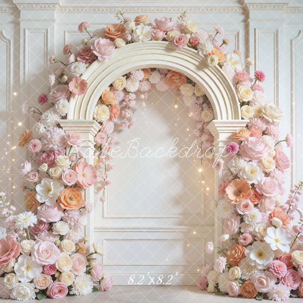 Kate Flower Arch Elegant White Wall Backdrop Designed by Mini MakeBelieve - Image 5