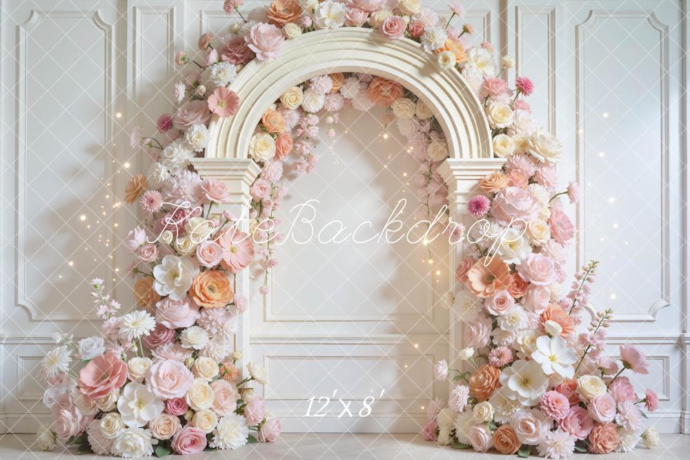 Kate Flower Arch Elegant White Wall Backdrop Designed by Mini MakeBelieve - Image 8