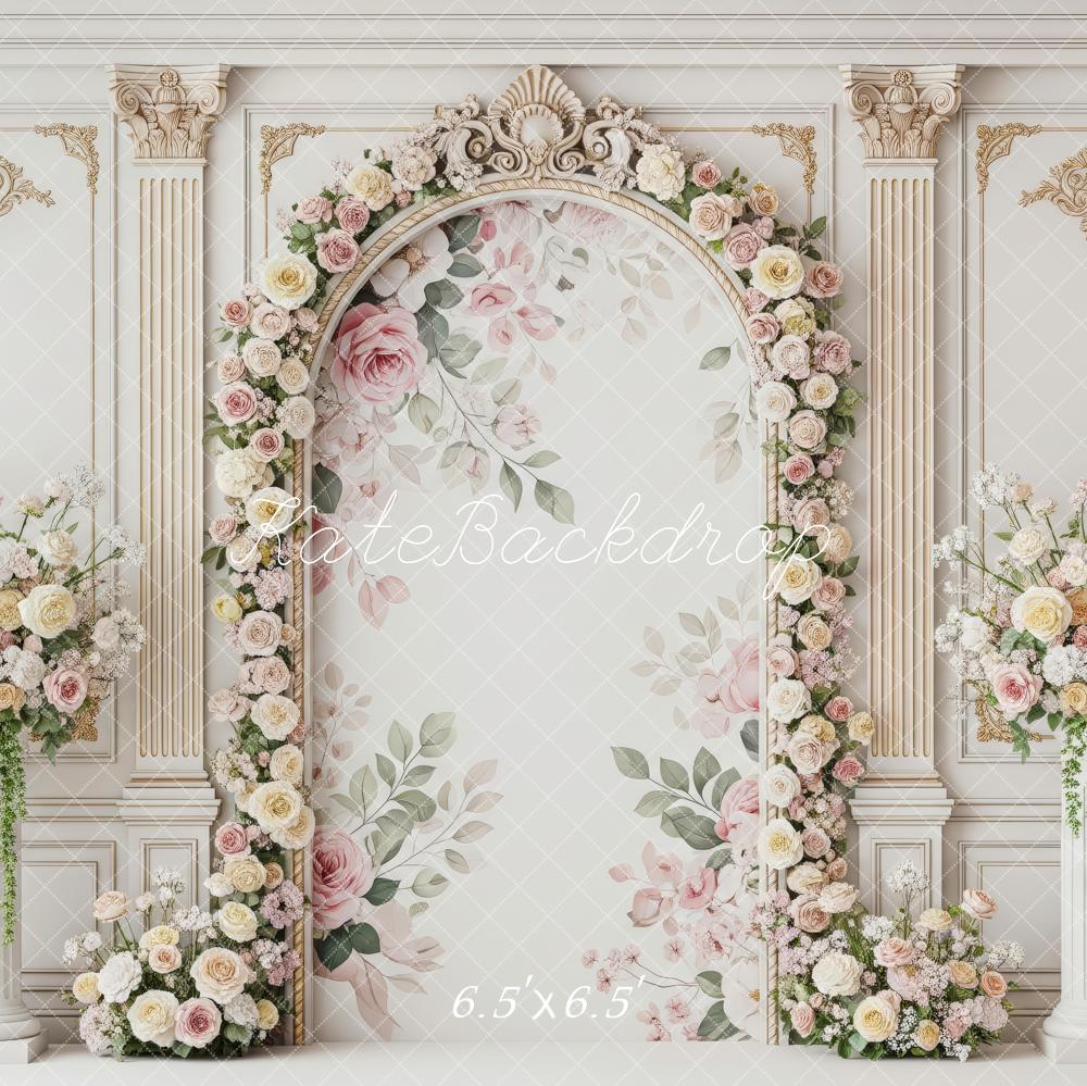 Kate Spring Arch Floral Wall Vintage Columns Backdrop Designed by Patty Robert - Image 2
