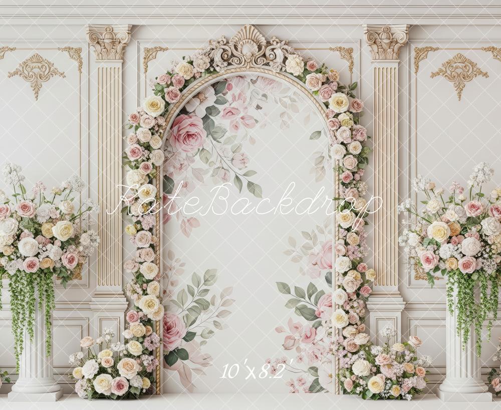 Kate Spring Arch Floral Wall Vintage Columns Backdrop Designed by Patty Robert - Image 6
