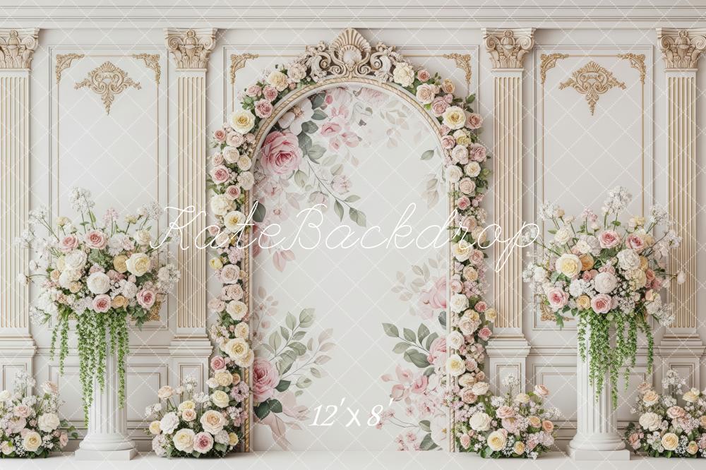 Kate Spring Arch Floral Wall Vintage Columns Backdrop Designed by Patty Robert - Image 8