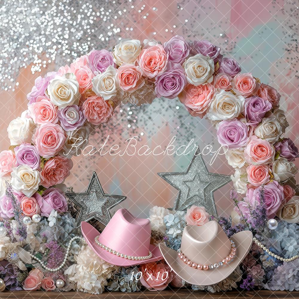 Kate Flower Arch Glitter Pastel Hats Backdrop Designed by Mini MakeBelieve - Image 7