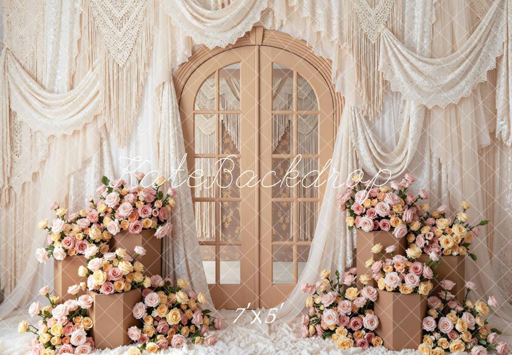 Kate Boho Lace Drapes French Door Backdrop Designed by Mini MakeBelieve - Image 2