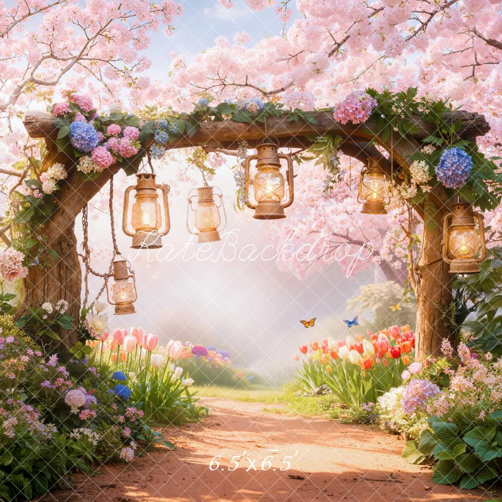 Kate Spring Garden Path Lanterns Backdrop Designed by Emetselch - Image 2