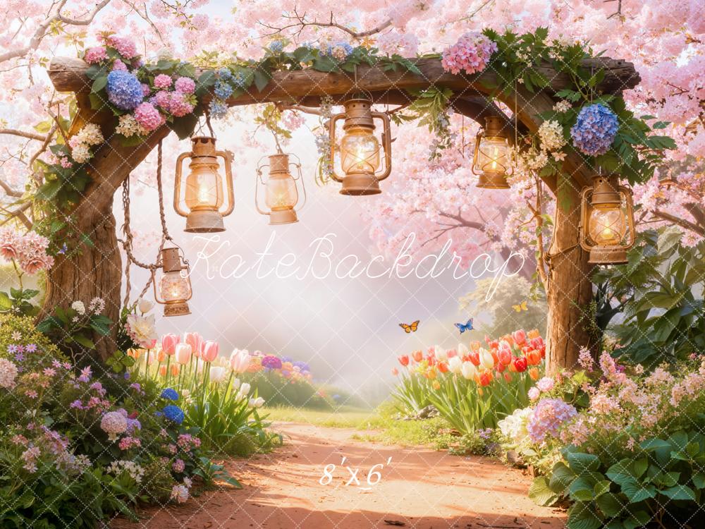 Kate Spring Garden Path Lanterns Backdrop Designed by Emetselch - Image 3