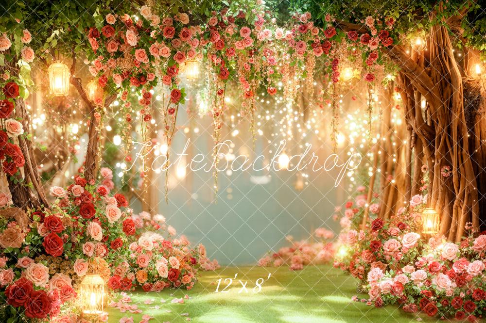 Kate Spring Flower Arch Lanterns Greenery Backdrop Designed by Emetselch - Image 10