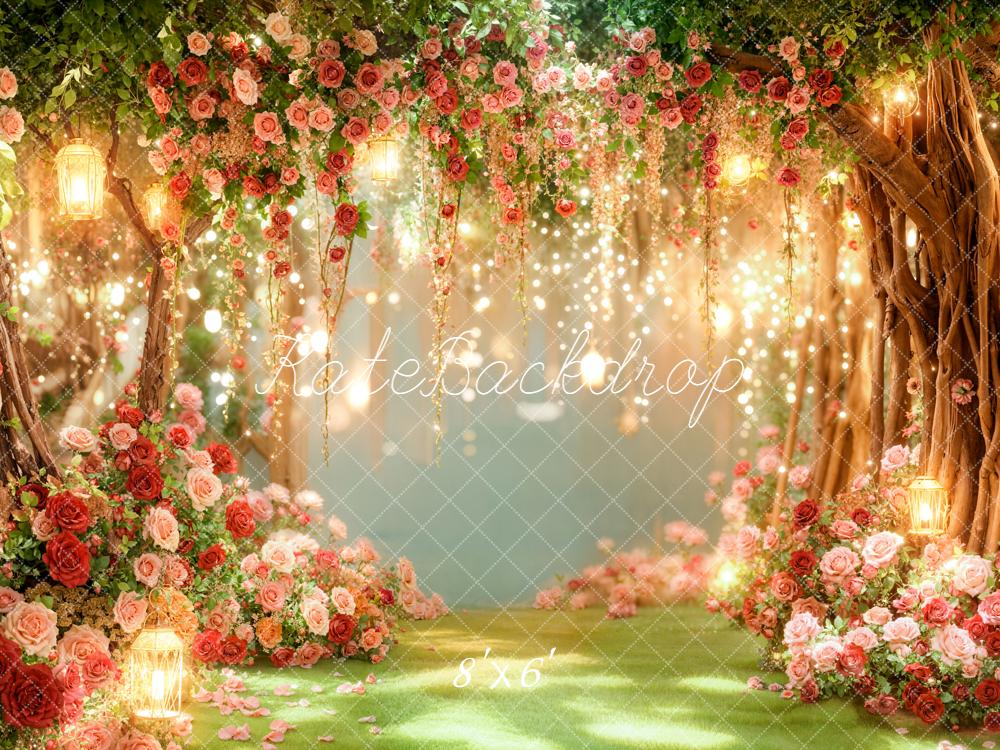 Kate Spring Flower Arch Lanterns Greenery Backdrop Designed by Emetselch - Image 5