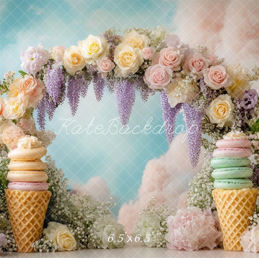 Kate Flower Arch Macarons Ice Cream Backdrop Designed by Mini MakeBelieve - Image 2