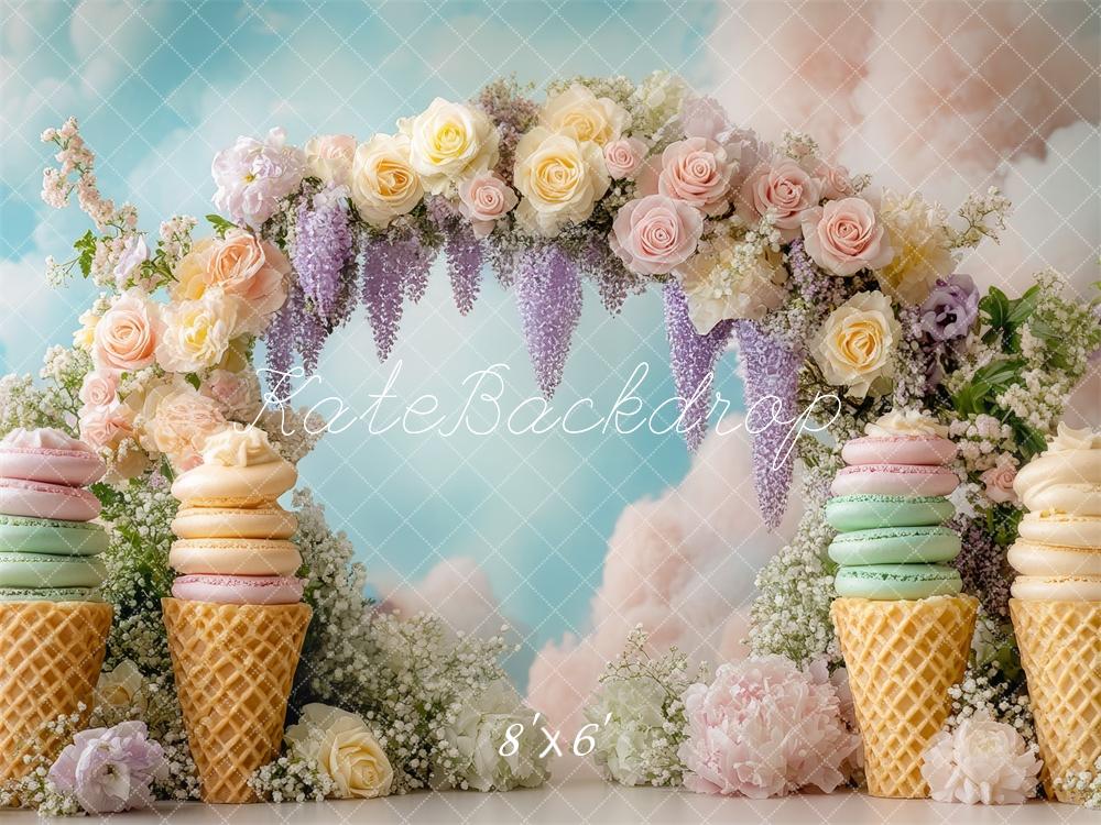 Kate Flower Arch Macarons Ice Cream Backdrop Designed by Mini MakeBelieve - Image 3
