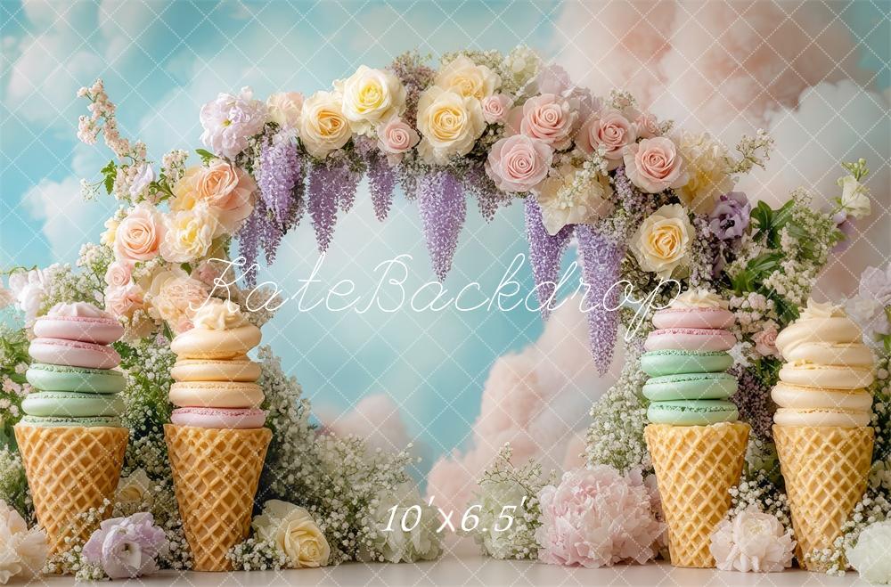 Kate Flower Arch Macarons Ice Cream Backdrop Designed by Mini MakeBelieve - Image 4