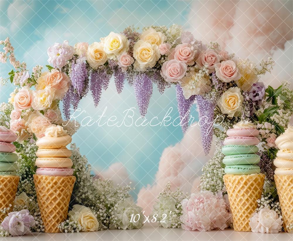 Kate Flower Arch Macarons Ice Cream Backdrop Designed by Mini MakeBelieve - Image 5