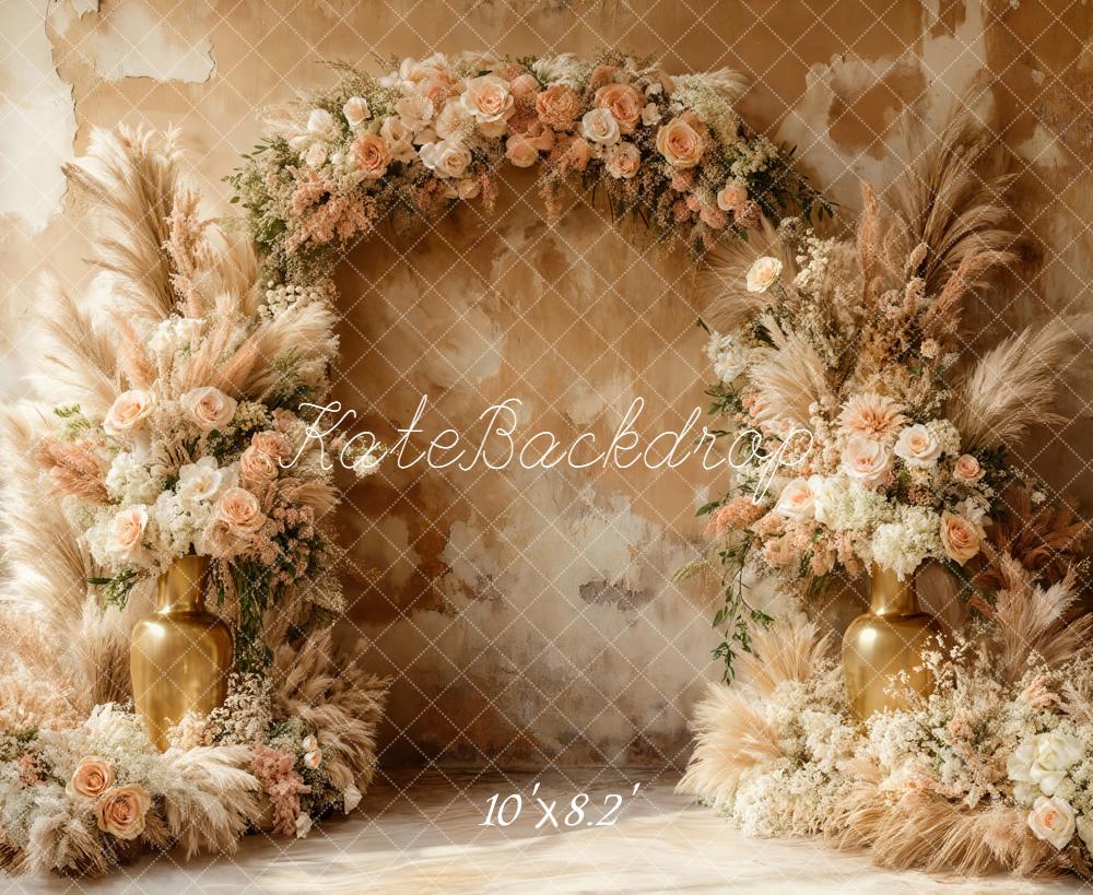 Kate Garland Pampas Grass Gold Vases Backdrop Designed by Emetselch - Image 6