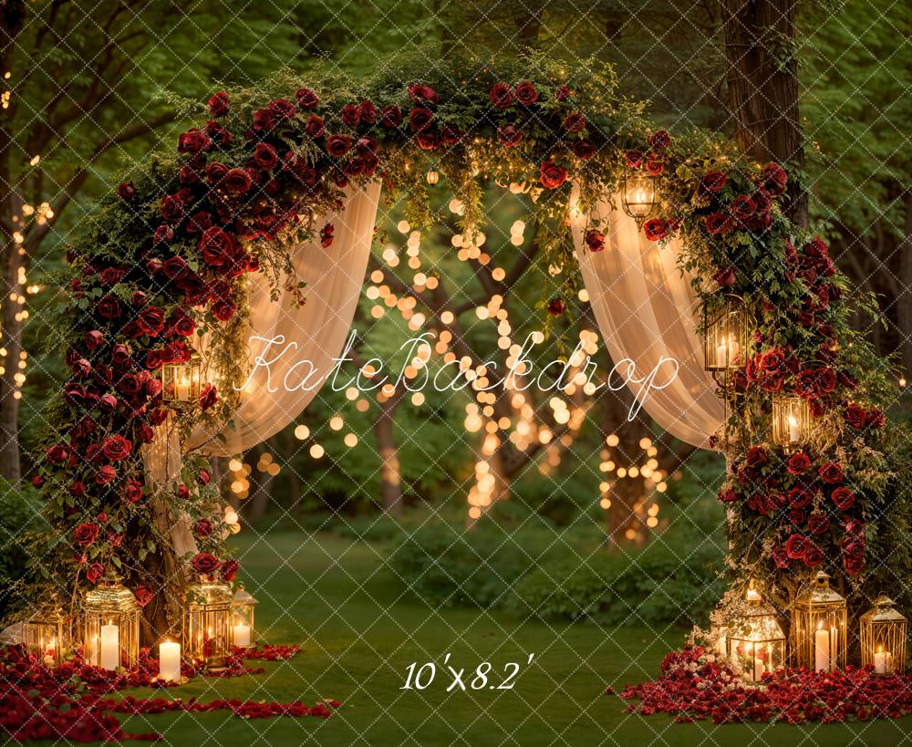 Kate Roses Arch Candles Fleece Backdrop Designed by Emetselch - Image 3