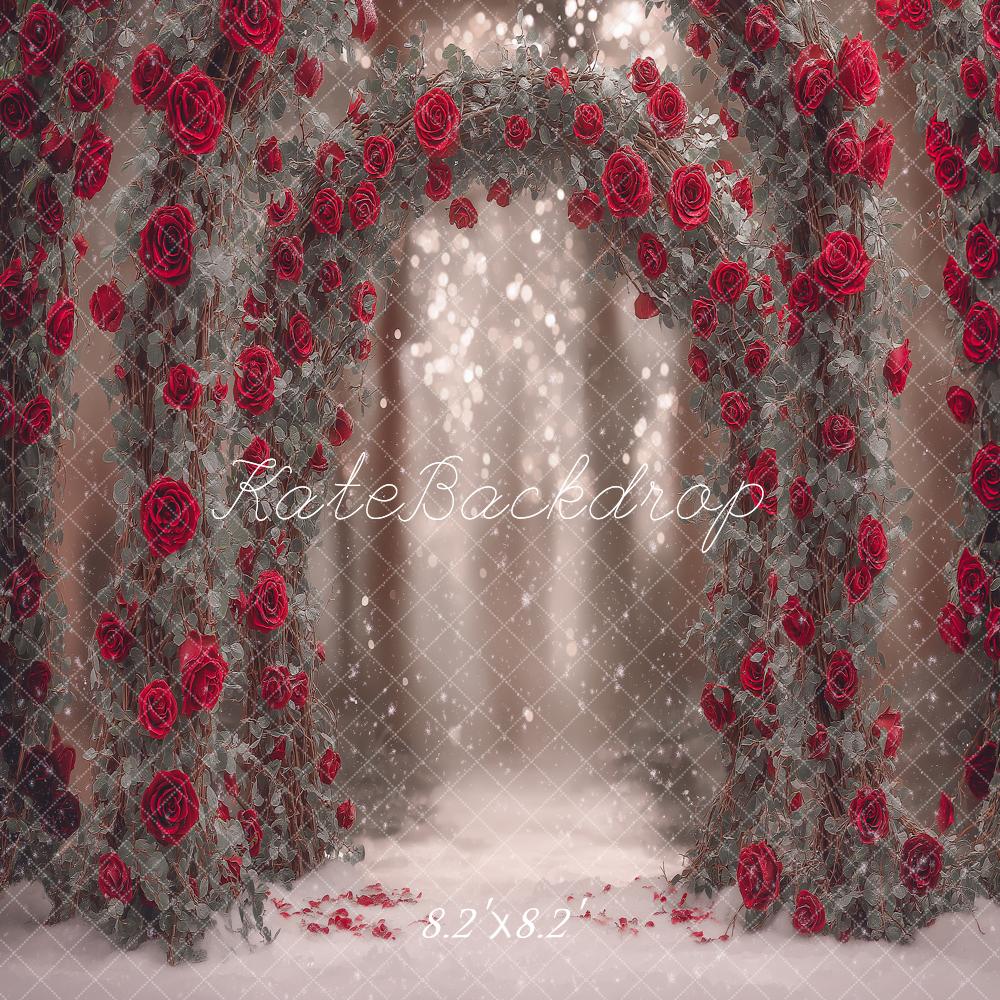 Kate Winter Red Roses Fine Art Backdrop Designed by Angela Marie Photography - Image 5