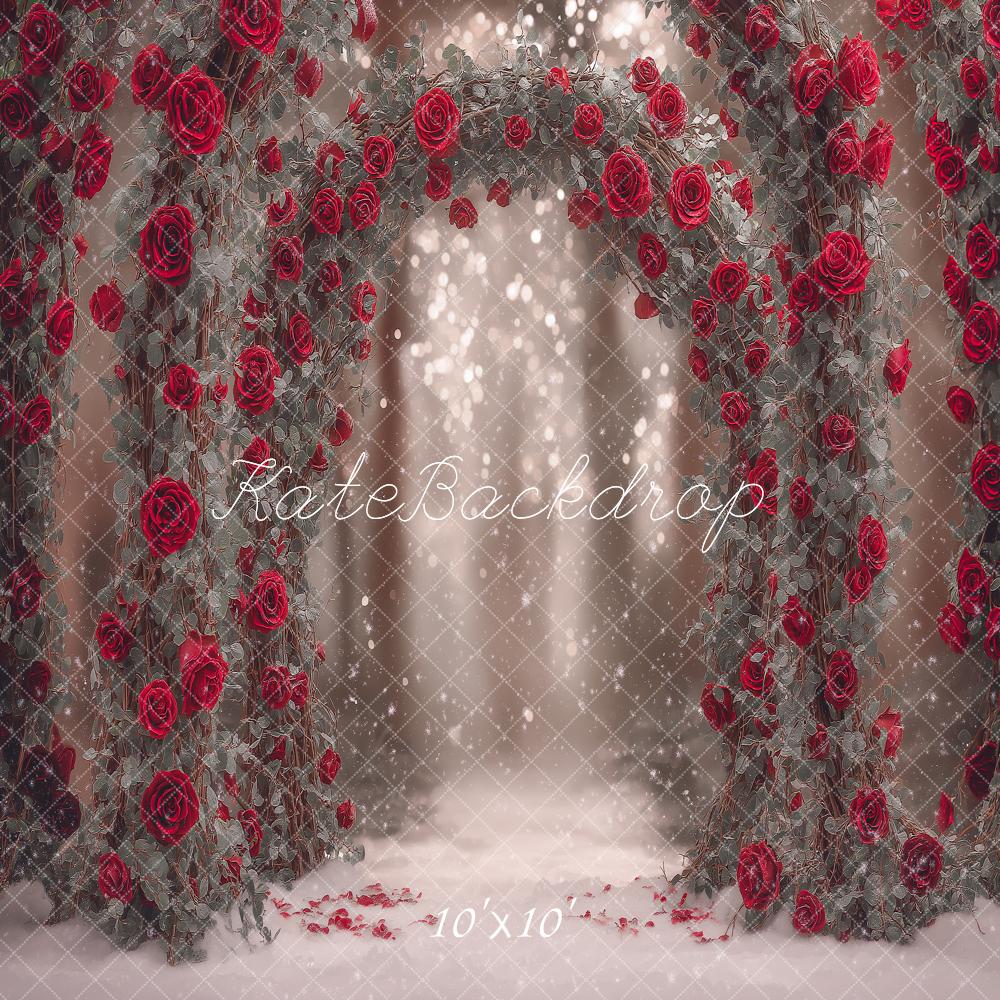 Kate Winter Red Roses Fine Art Backdrop Designed by Angela Marie Photography - Image 7